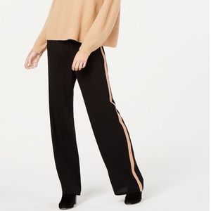 EILEEN FISHER Side-Stripe Silk Wide-Leg Pants Size 10